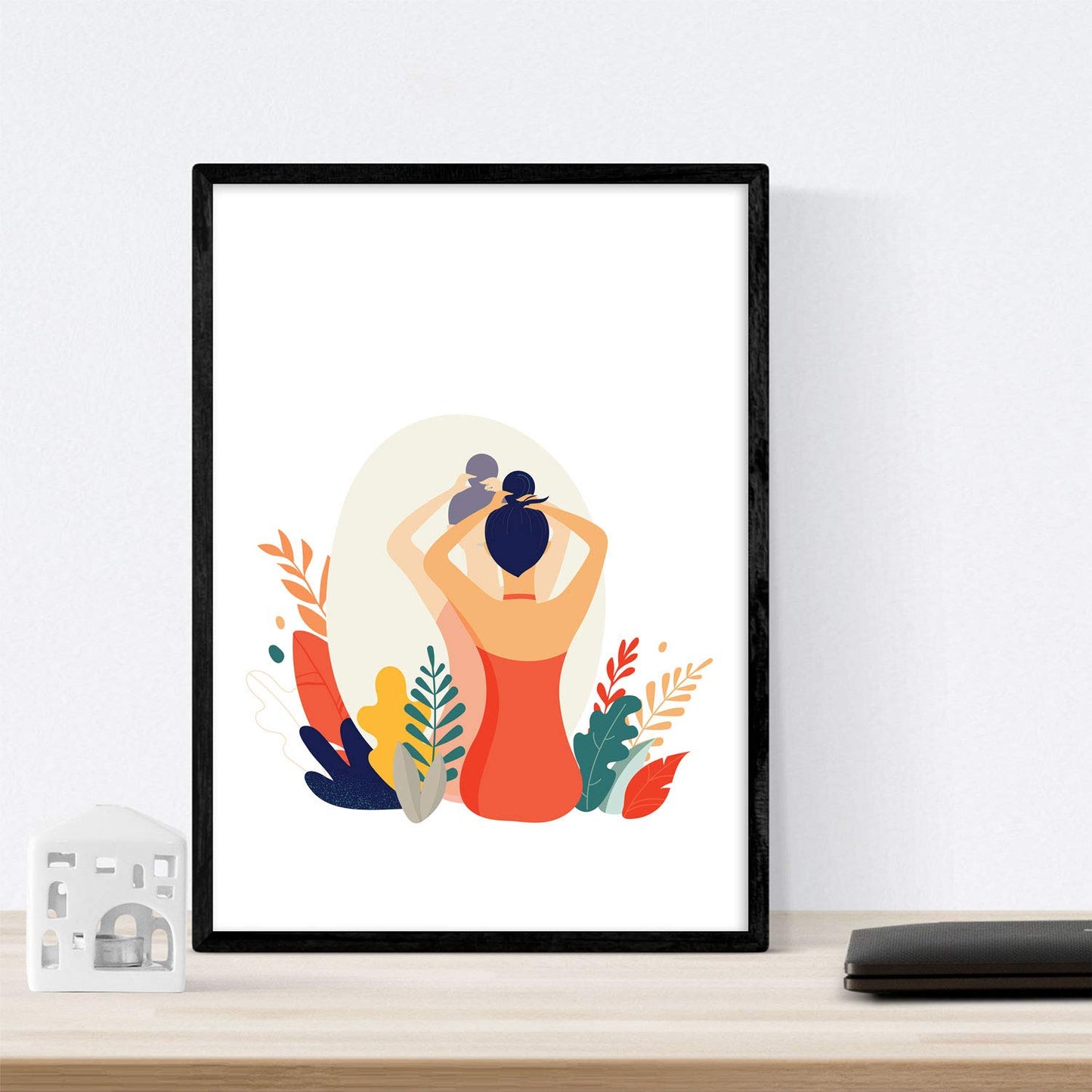 Pack de posters con ilustraciones de mujeres de cada dia. Mujer plantas, mujer en la noche con estrellas y luna.-Artwork-Nacnic-Nacnic Estudio SL