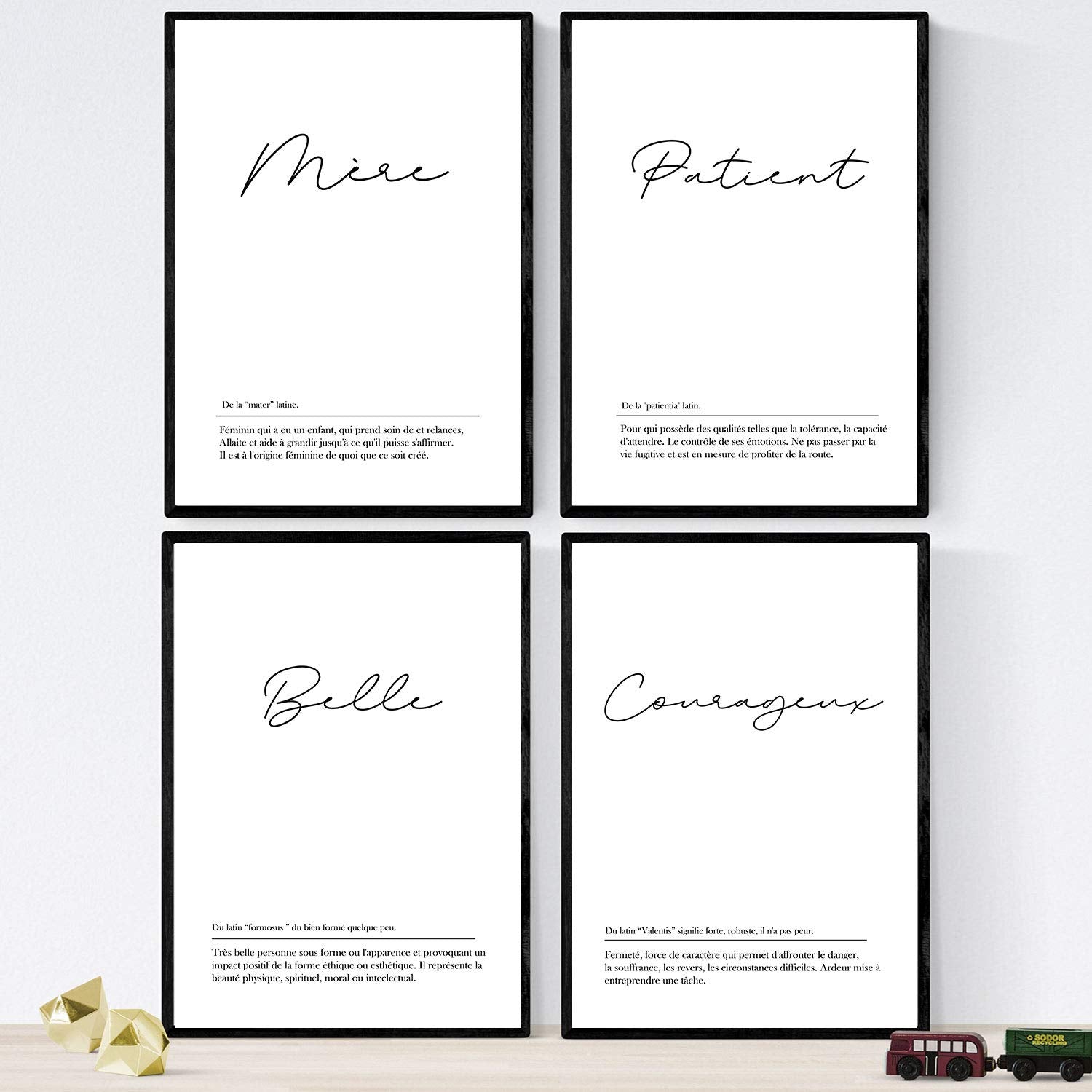 Pack de posters con palabras en frances. Set de láminas Madre con definición y fondo blanco.-Artwork-Nacnic-Nacnic Estudio SL