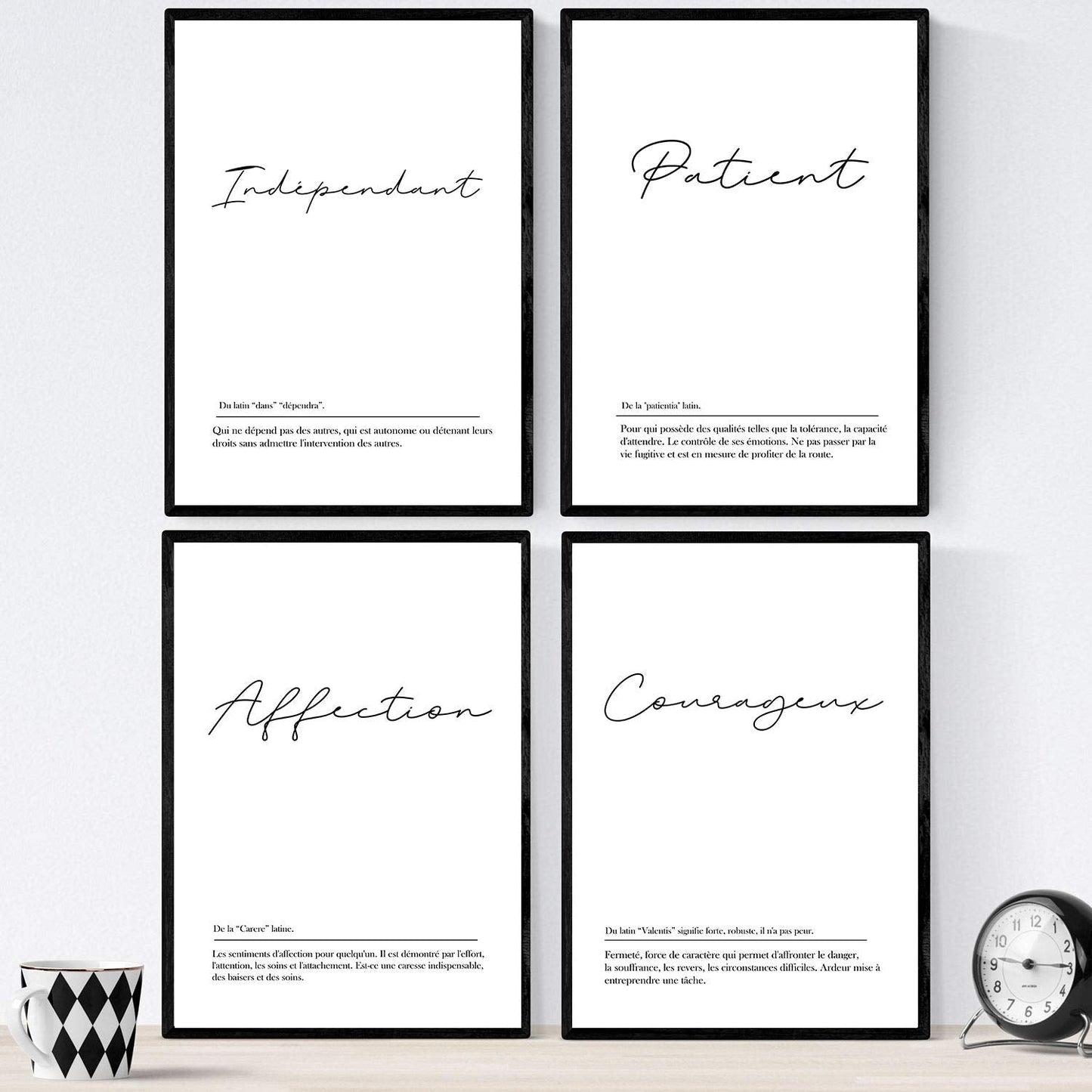 Pack de posters con palabras en frances. Set de láminas Novia con definición y fondo blanco.-Artwork-Nacnic-Nacnic Estudio SL