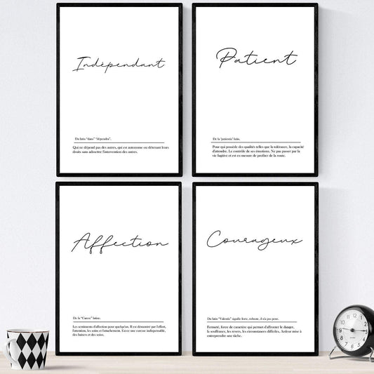 Pack de posters con palabras en frances. Set de láminas Novia con definición y fondo blanco.-Artwork-Nacnic-Nacnic Estudio SL