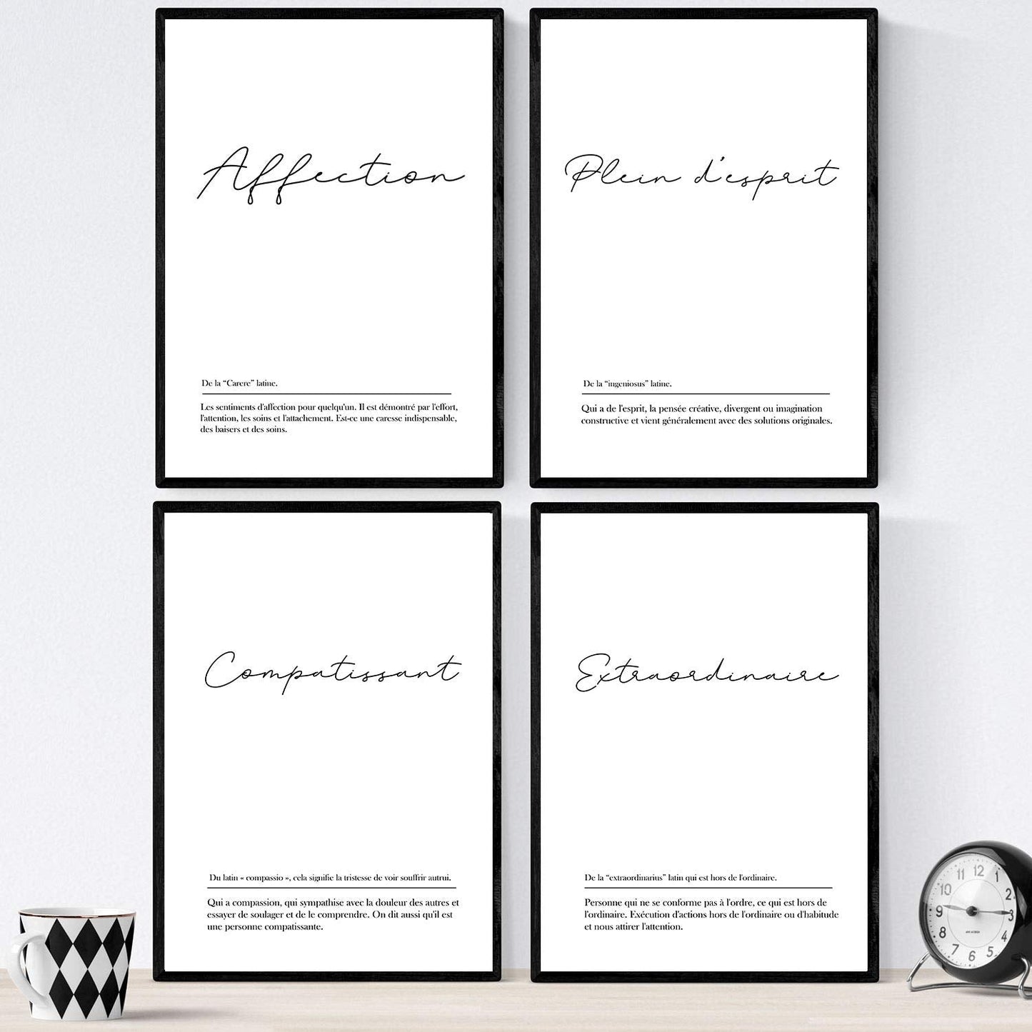 Pack de posters con palabras en frances. Set de láminas Pareja 2 con definición y fondo blanco.-Artwork-Nacnic-Nacnic Estudio SL