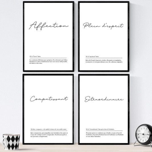 Pack de posters con palabras en frances. Set de láminas Pareja 2 con definición y fondo blanco.-Artwork-Nacnic-Nacnic Estudio SL