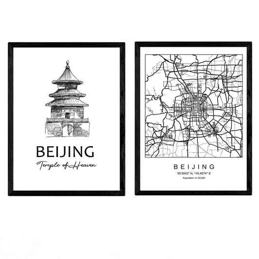 Pack de posters de Beijing - Templo del cielo. Láminas con monumentos de ciudades.-Artwork-Nacnic-Nacnic Estudio SL