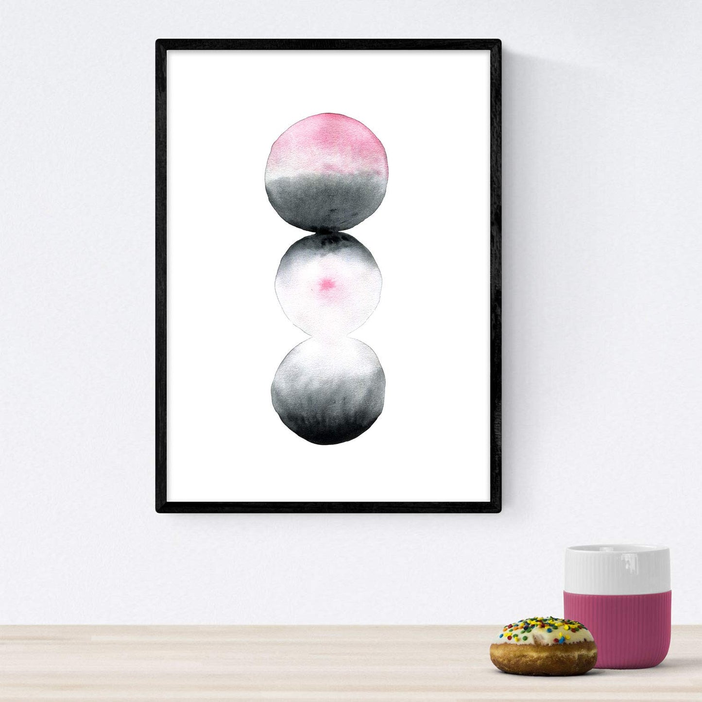 Pack de posters de Colores acuarela negro rosa gris. Láminas coloridas con diseño nórdico.-Artwork-Nacnic-Nacnic Estudio SL