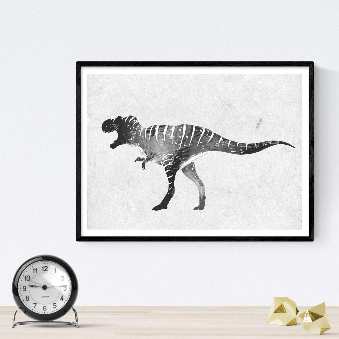 Pack de posters de Dinosaurios acuarela negro. Láminas de dinosaurios para niños.-Artwork-Nacnic-Nacnic Estudio SL