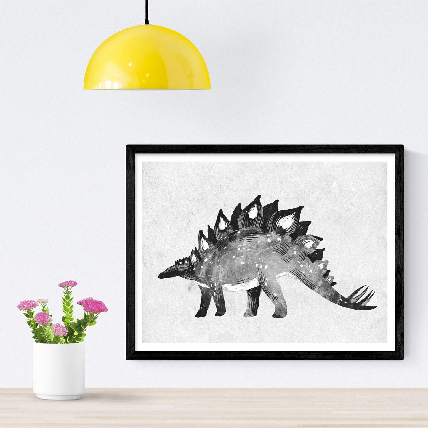 Pack de posters de Dinosaurios acuarela negro. Láminas de dinosaurios para niños.-Artwork-Nacnic-Nacnic Estudio SL