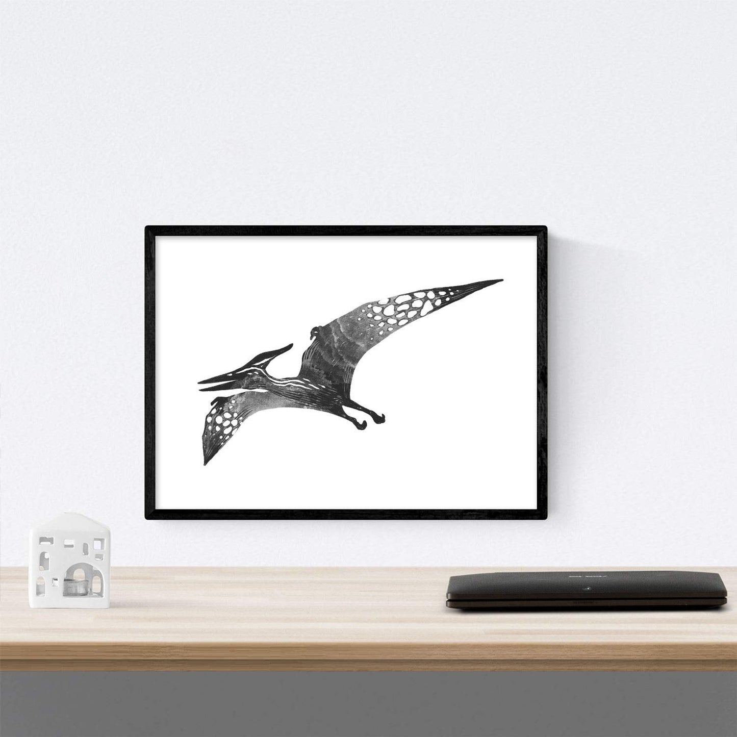 Pack de posters de Dinosaurios blanco y negro. Láminas de dinosaurios para niños.-Artwork-Nacnic-Nacnic Estudio SL