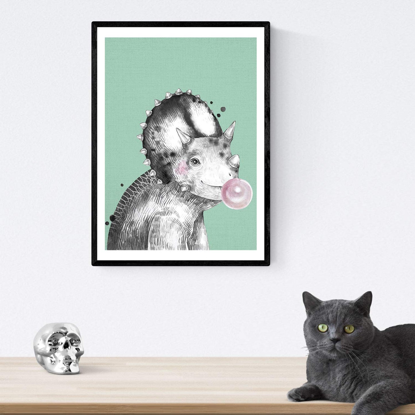Pack de posters de Dinosaurios con chicle. Láminas de dinosaurios para niños.-Artwork-Nacnic-Nacnic Estudio SL