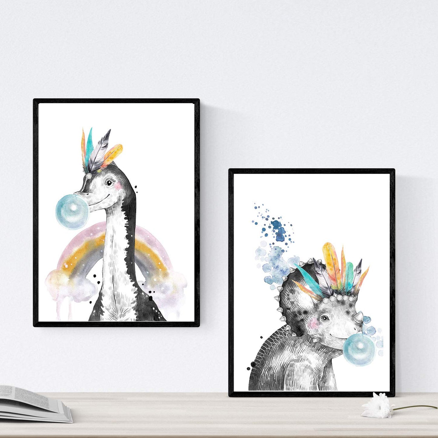 Pack de posters de Dinosaurios infantiles. Láminas de dinosaurios para niños.-Artwork-Nacnic-Nacnic Estudio SL