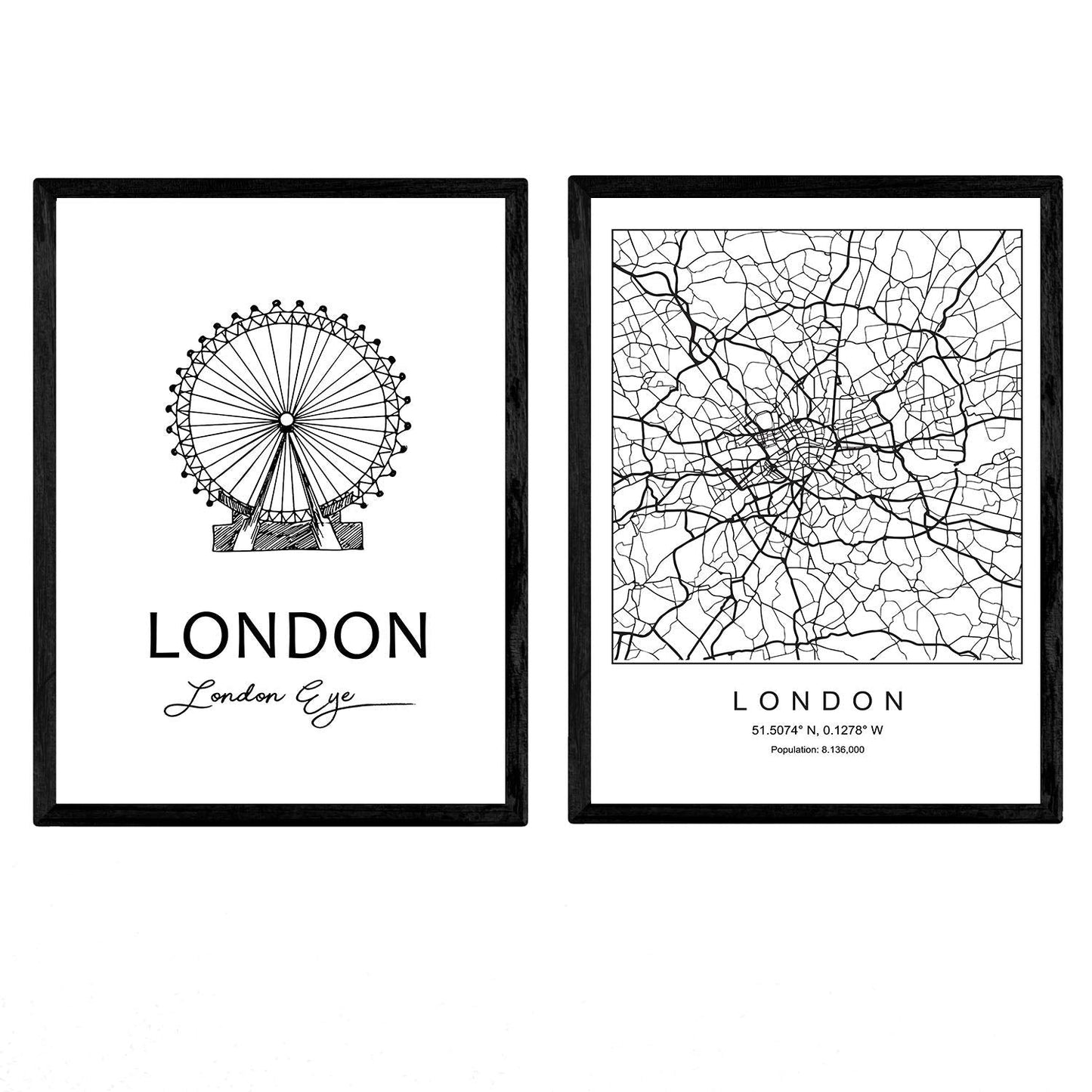 Pack de posters de Londres - El ojo. Láminas con monumentos de ciudades.-Artwork-Nacnic-Nacnic Estudio SL