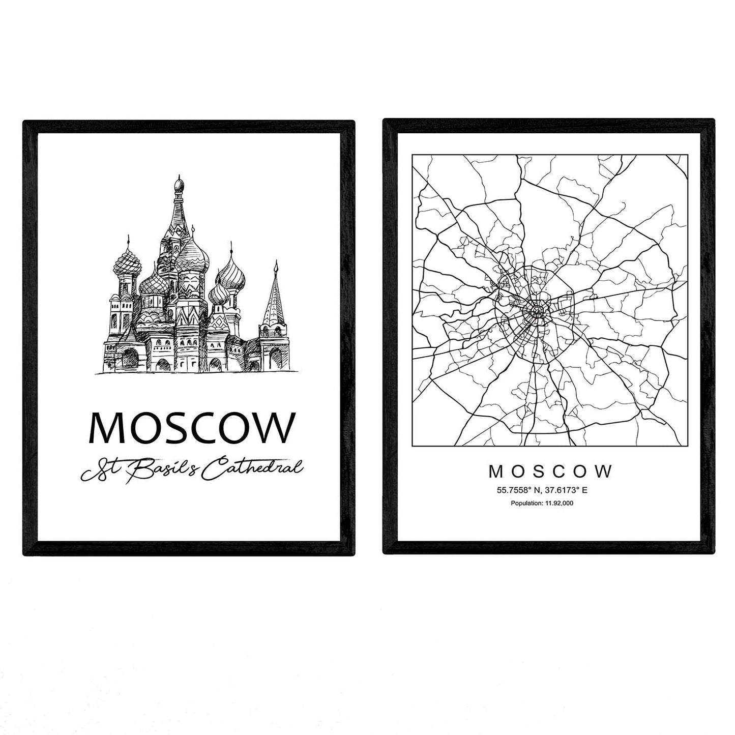 Pack de posters de Moscú - Catedral de San Basilio. Láminas con monumentos de ciudades.-Artwork-Nacnic-Nacnic Estudio SL