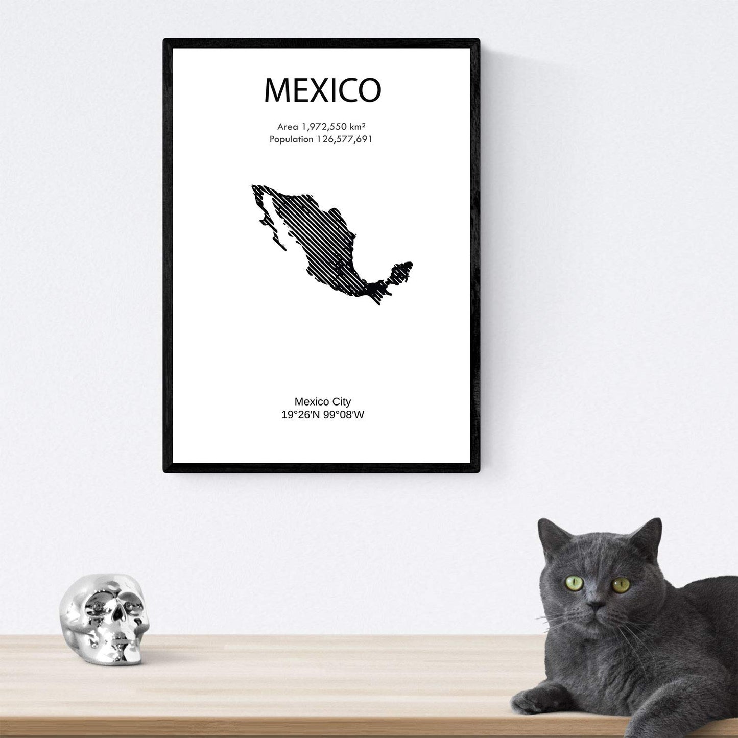 Pack de posters de paises y monumentos. Mapa ciudad de Mejico monumento Tzitzen Itza y mapa Mejico.-Artwork-Nacnic-Nacnic Estudio SL