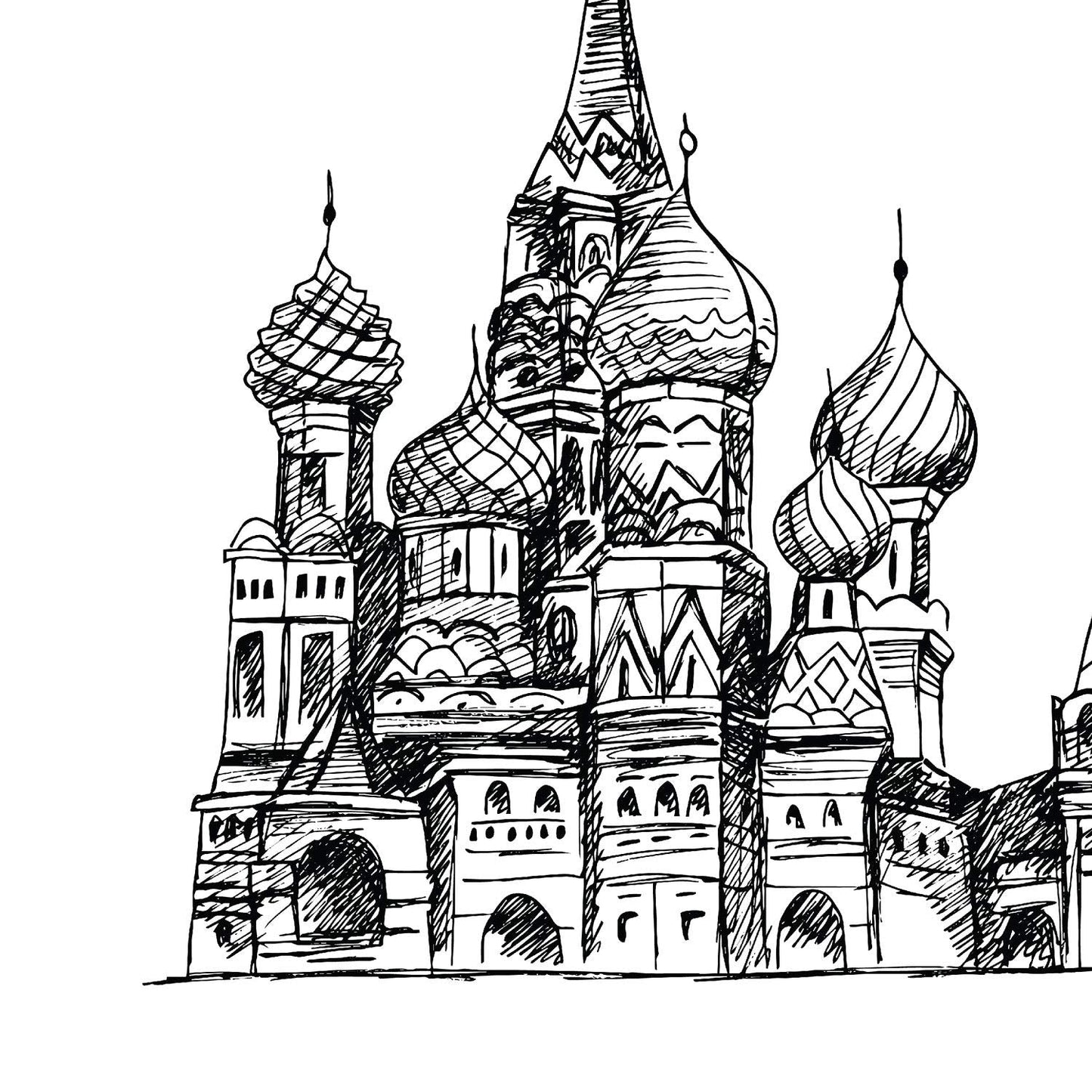 Pack de posters de paises y monumentos. Mapa ciudad de Moscu, monumento San Basilio y mapa Rusia.-Artwork-Nacnic-Nacnic Estudio SL