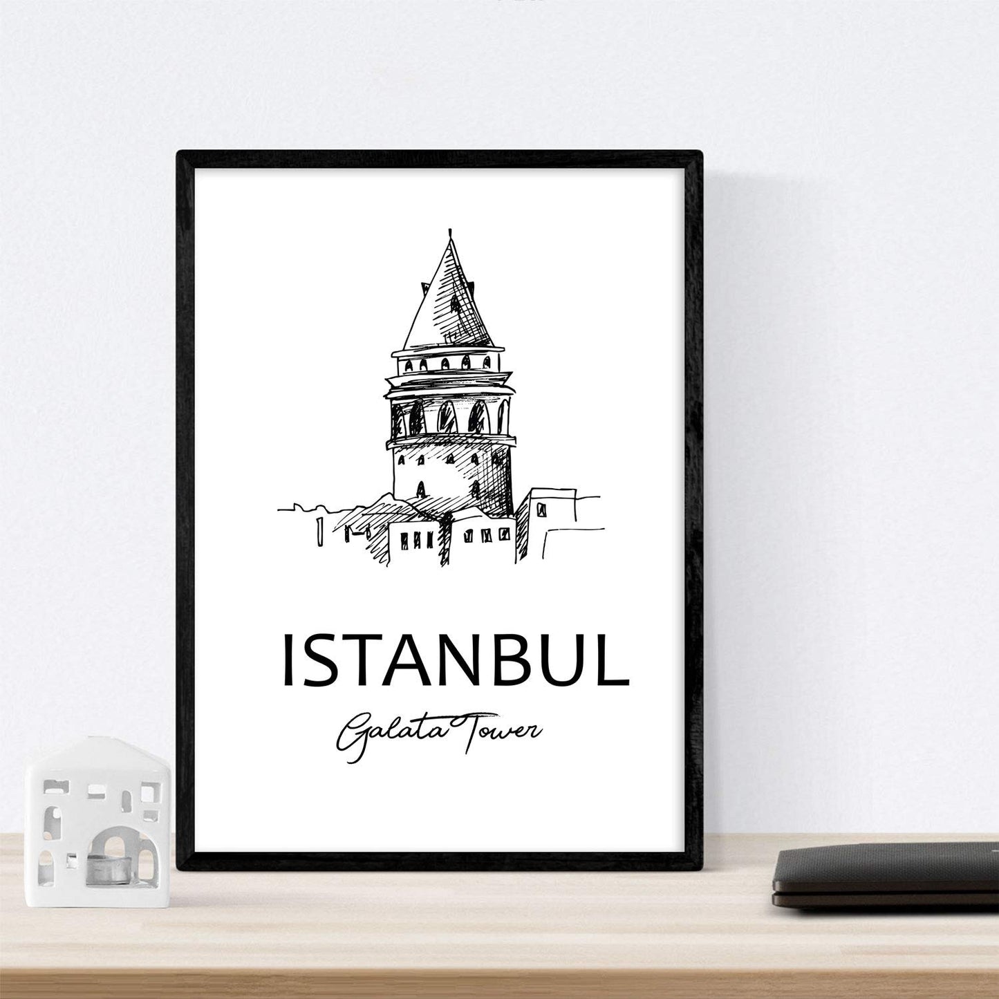 Pack de posters de paises y monumentos. Mapa ciudad Estambul, monumento Galata tower y mapa Turquia.-Artwork-Nacnic-Nacnic Estudio SL