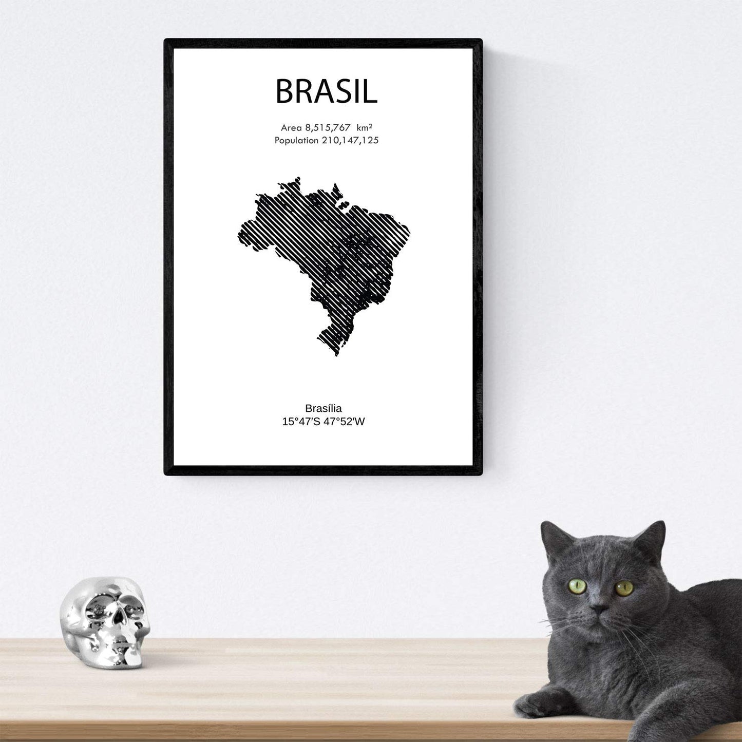 Pack de posters de paises y monumentos. Mapa ciudad Rio de janeiro, monumento Cristo redentor y mapa Brasil.-Artwork-Nacnic-Nacnic Estudio SL