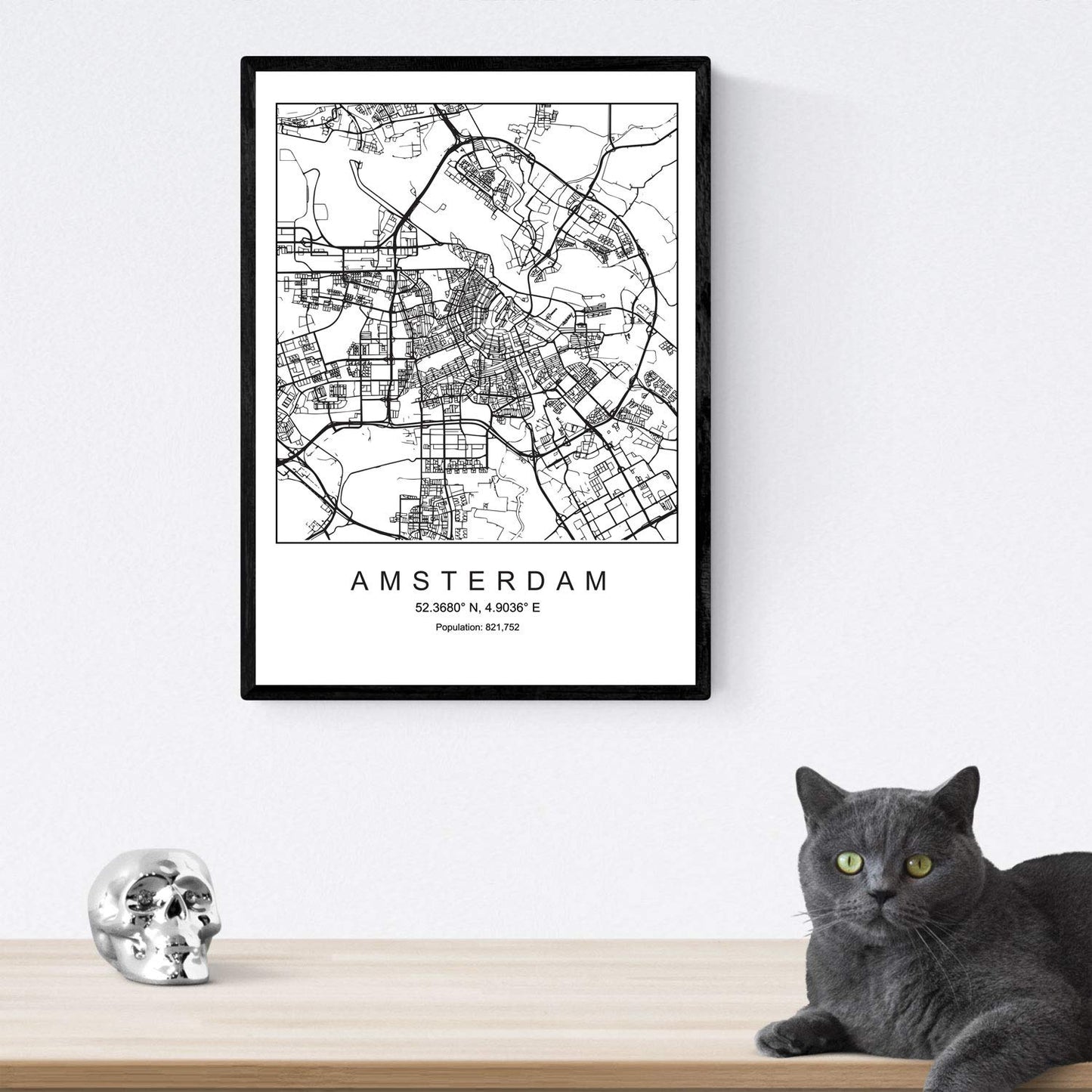 Pack de posters de paises y monumentos. Mapa cuidad Amsterdam, monumento Kinderdijk y mapa Holanda.-Artwork-Nacnic-Nacnic Estudio SL