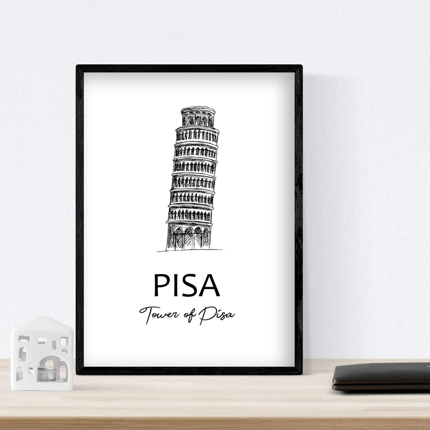 Pack de posters de paises y monumentos. Mapa Italia y monumentos torre de Pisa.-Artwork-Nacnic-Nacnic Estudio SL