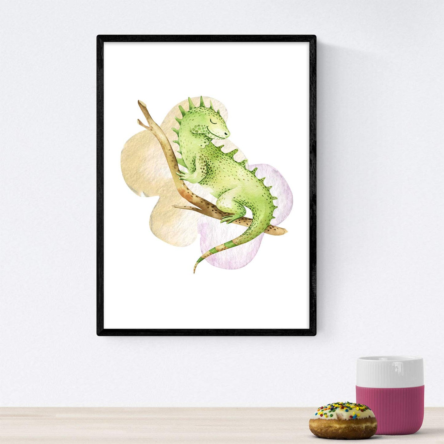 Pack de Tres láminas con Ilustraciones de Animales. Ciervo camaleon y Globo.-Artwork-Nacnic-Nacnic Estudio SL