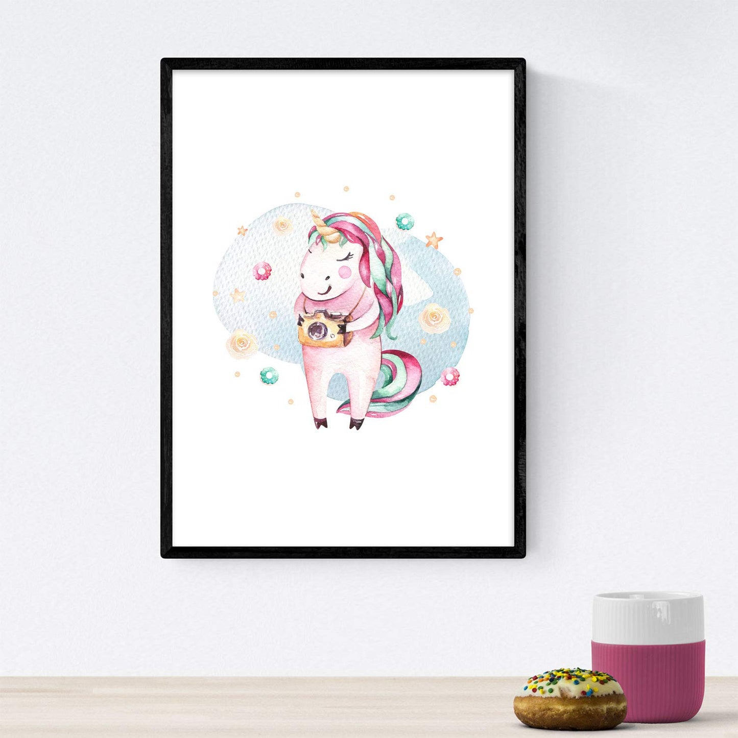 Pack de Tres láminas con Ilustraciones de Animales. Unicornio bailnado Unicornio Hada y Unicornio fotografo.-Artwork-Nacnic-Nacnic Estudio SL