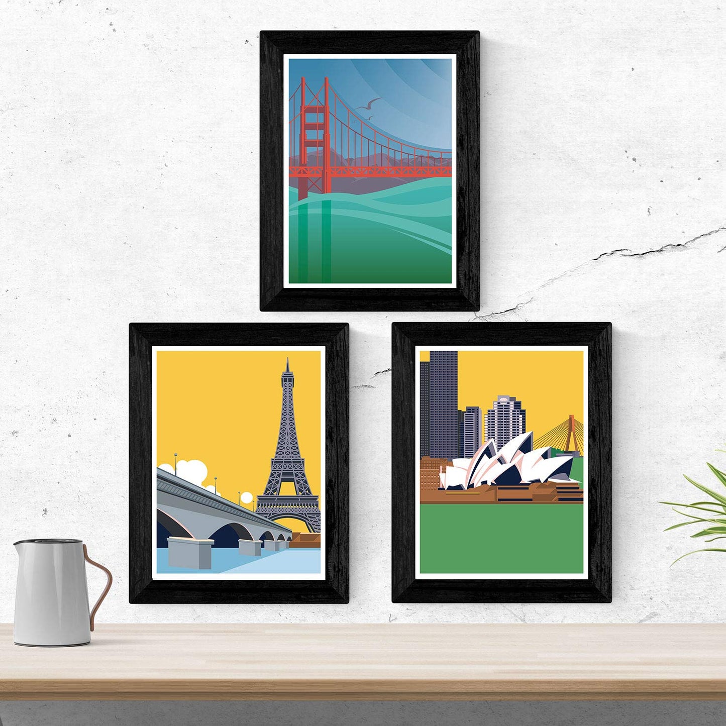 Pack de Tres láminas MONUMENTOS. Paris, San Francisco, Sidney.-Artwork-Nacnic-Nacnic Estudio SL