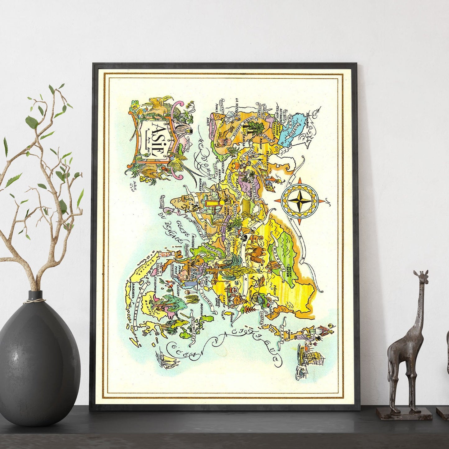 Pan-Am-Menu_map-Asia-1951-Artwork-Nacnic-Nacnic Estudio SL