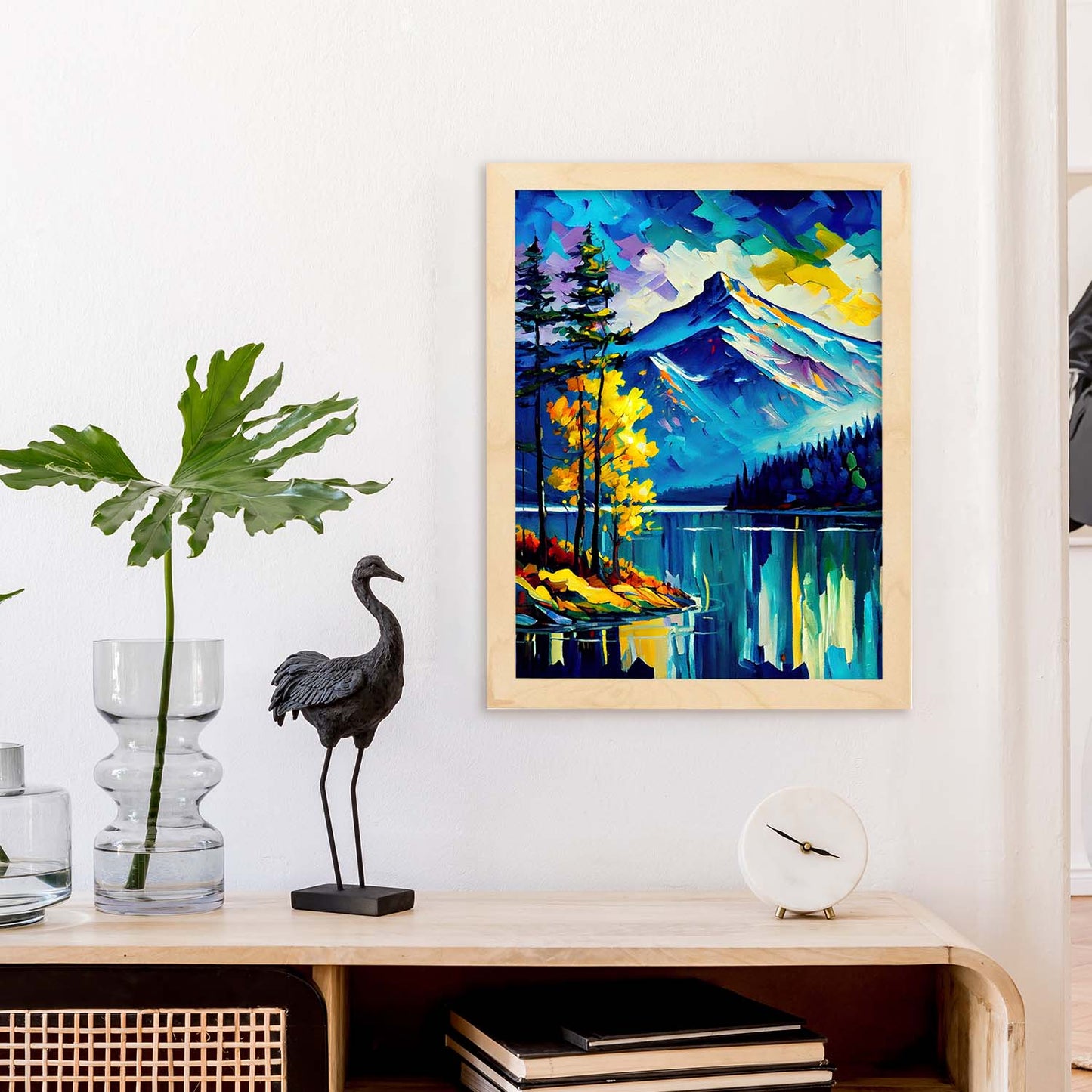 Parque Nacional Nacnic Banff Alberta Canadá Pintura al óleo Brus. Estampados de arte de pared estético para el diseño de dormitorio o sala de estar.-Artwork-Nacnic-Nacnic Estudio SL