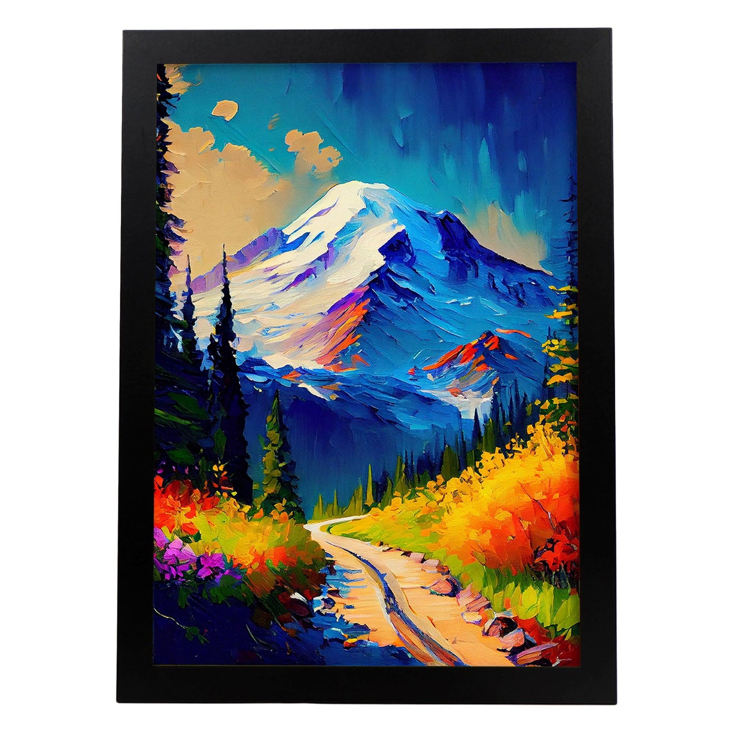 Parque Nacional Nacnic Rainier Washington USA Pintura al óleo. Estampados de arte de pared estético para el diseño de dormitorio o sala de estar.-Artwork-Nacnic-A4-Sin marco-Nacnic Estudio SL