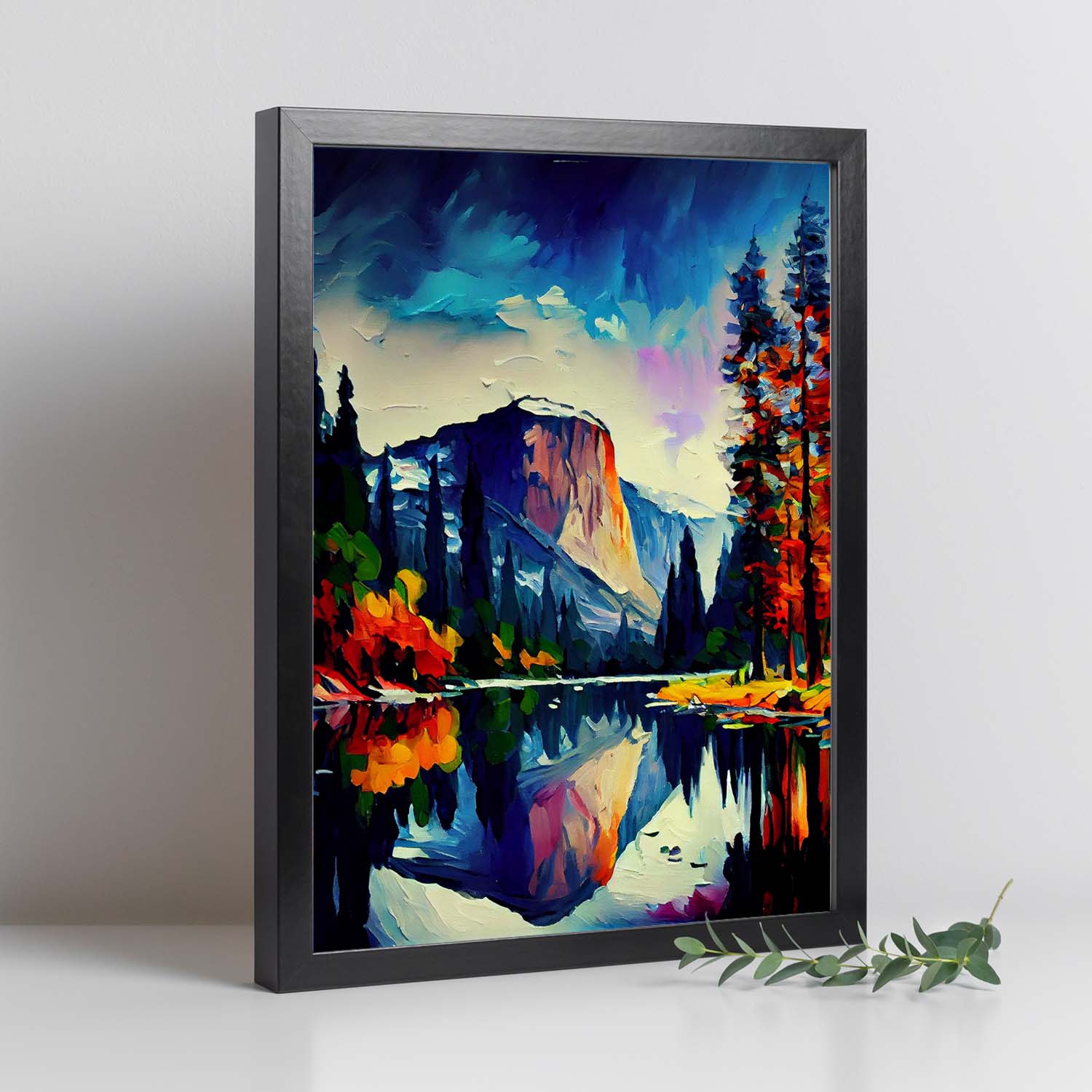 Parque Nacional Nacnic Yosemite California EE. UU. Pintura al óleo b. Estampados de arte de pared estético para el diseño de dormitorio o sala de estar.-Artwork-Nacnic-Nacnic Estudio SL