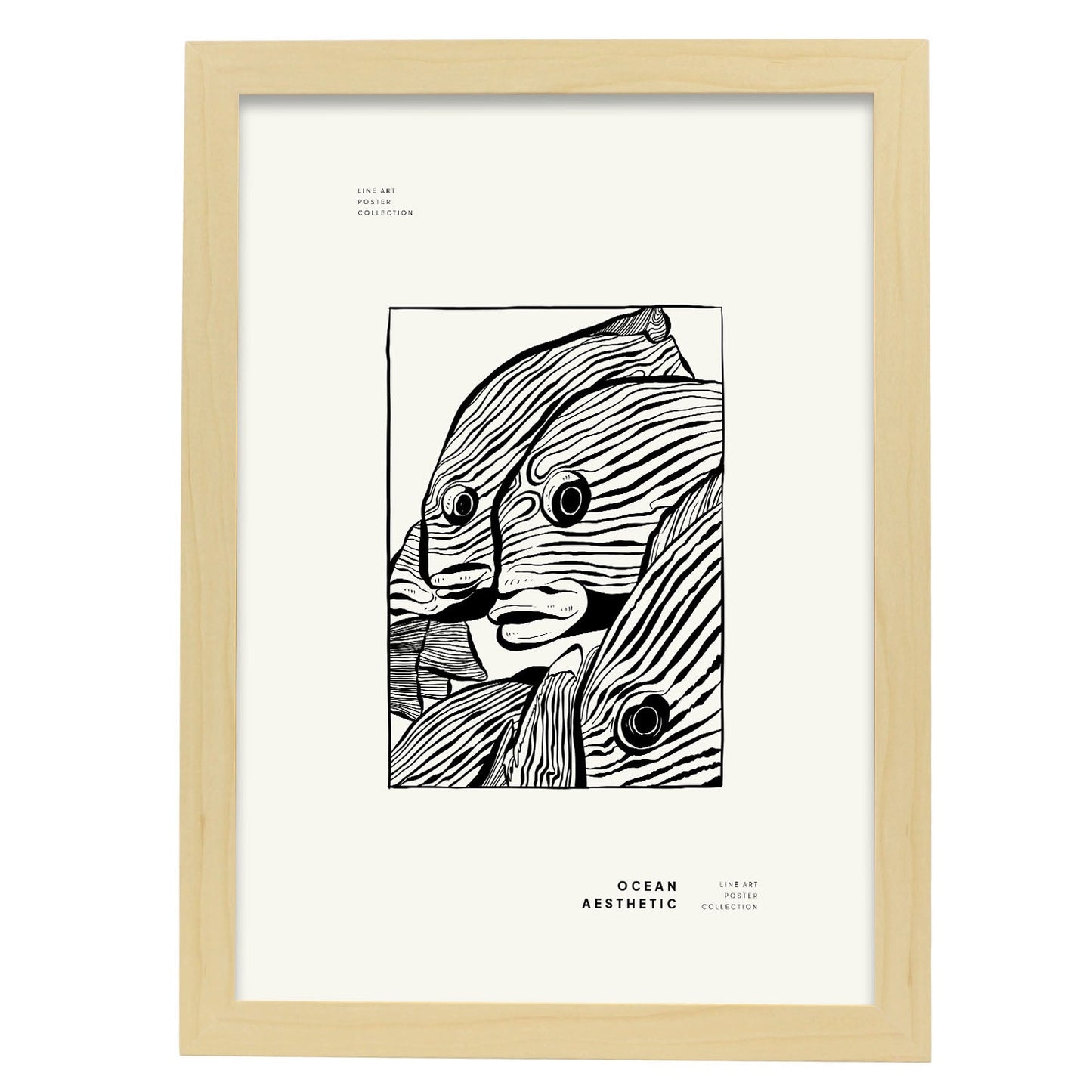 Parrot Fish-Artwork-Nacnic-A3-Marco Madera clara-Nacnic Estudio SL