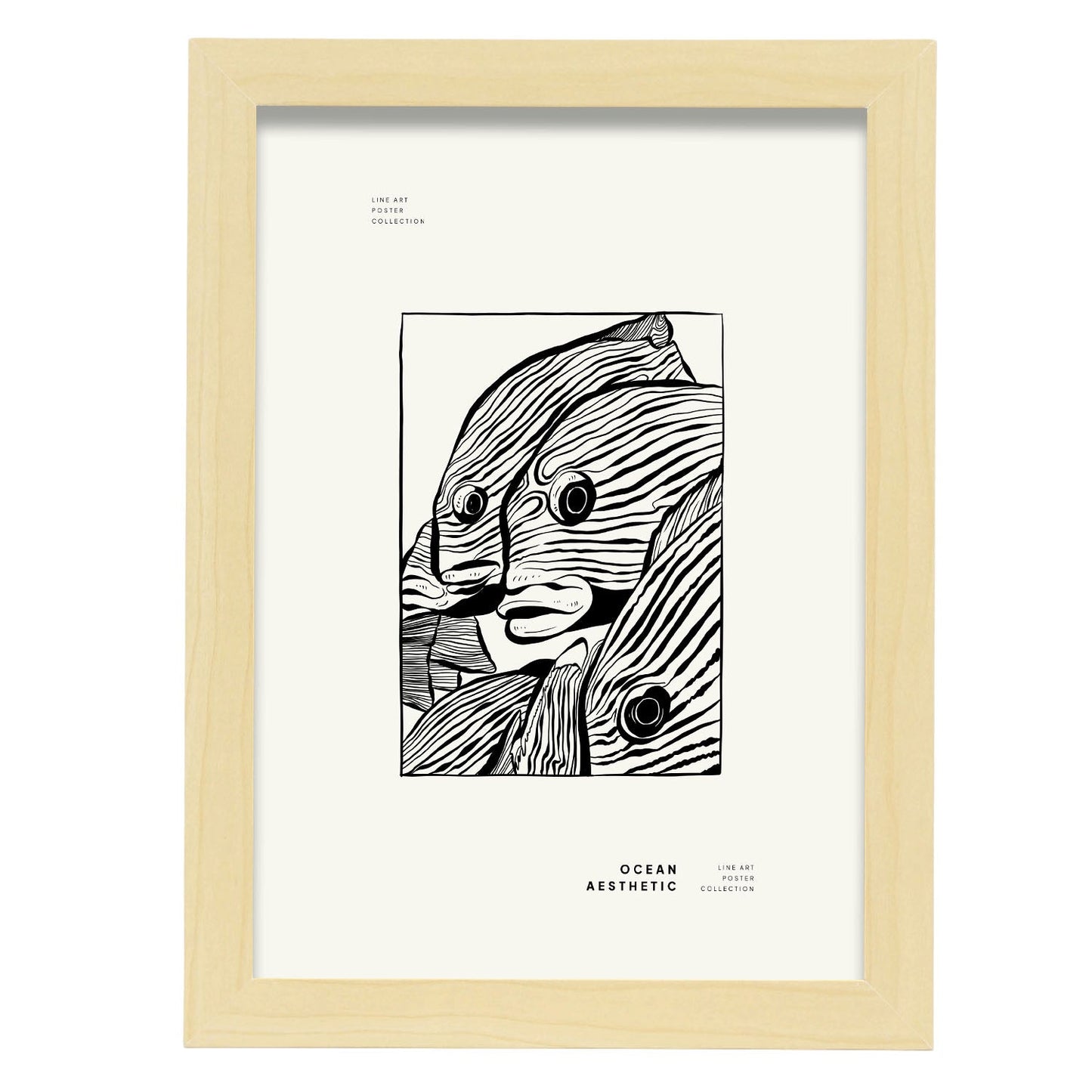 Parrot Fish-Artwork-Nacnic-A4-Marco Madera clara-Nacnic Estudio SL