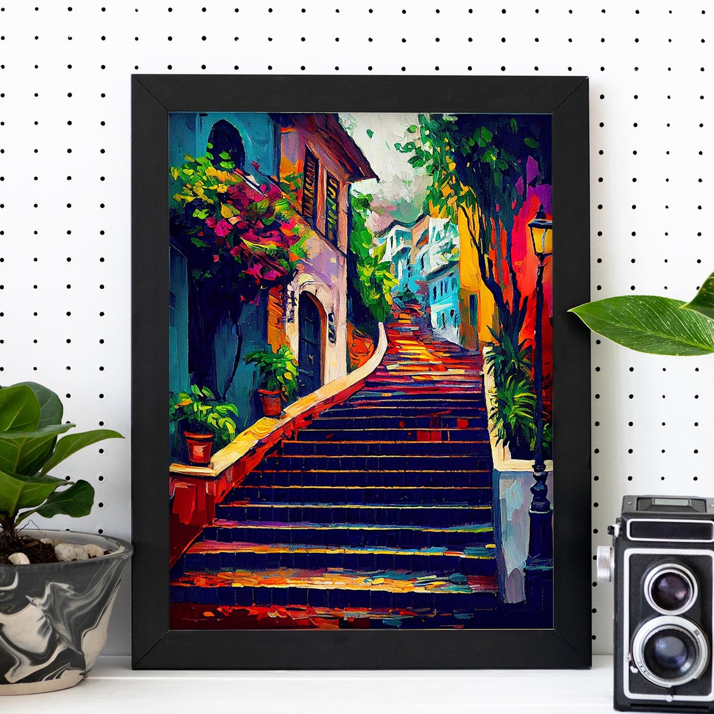 Pasos nacnic Selaron Río de Janeiro Brasil Pintura al óleo Bru. Estampados de arte de pared estético para el diseño de dormitorio o sala de estar.-Artwork-Nacnic-Nacnic Estudio SL