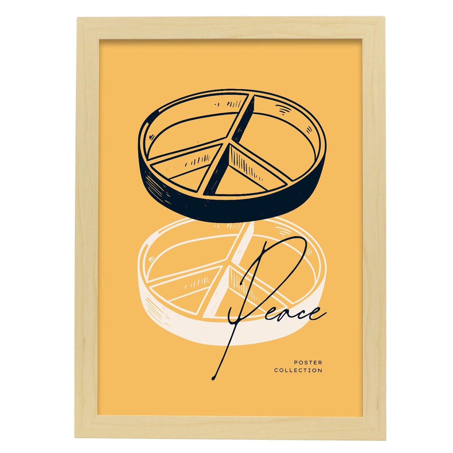 Peace emblem-Artwork-Nacnic-A3-Marco Madera clara-Nacnic Estudio SL