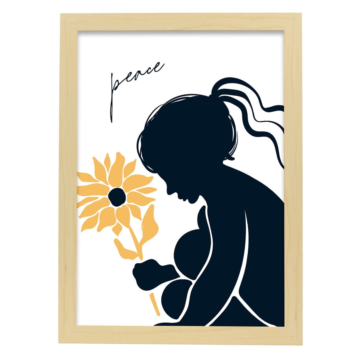 Peace for the childrens-Artwork-Nacnic-A3-Marco Madera clara-Nacnic Estudio SL