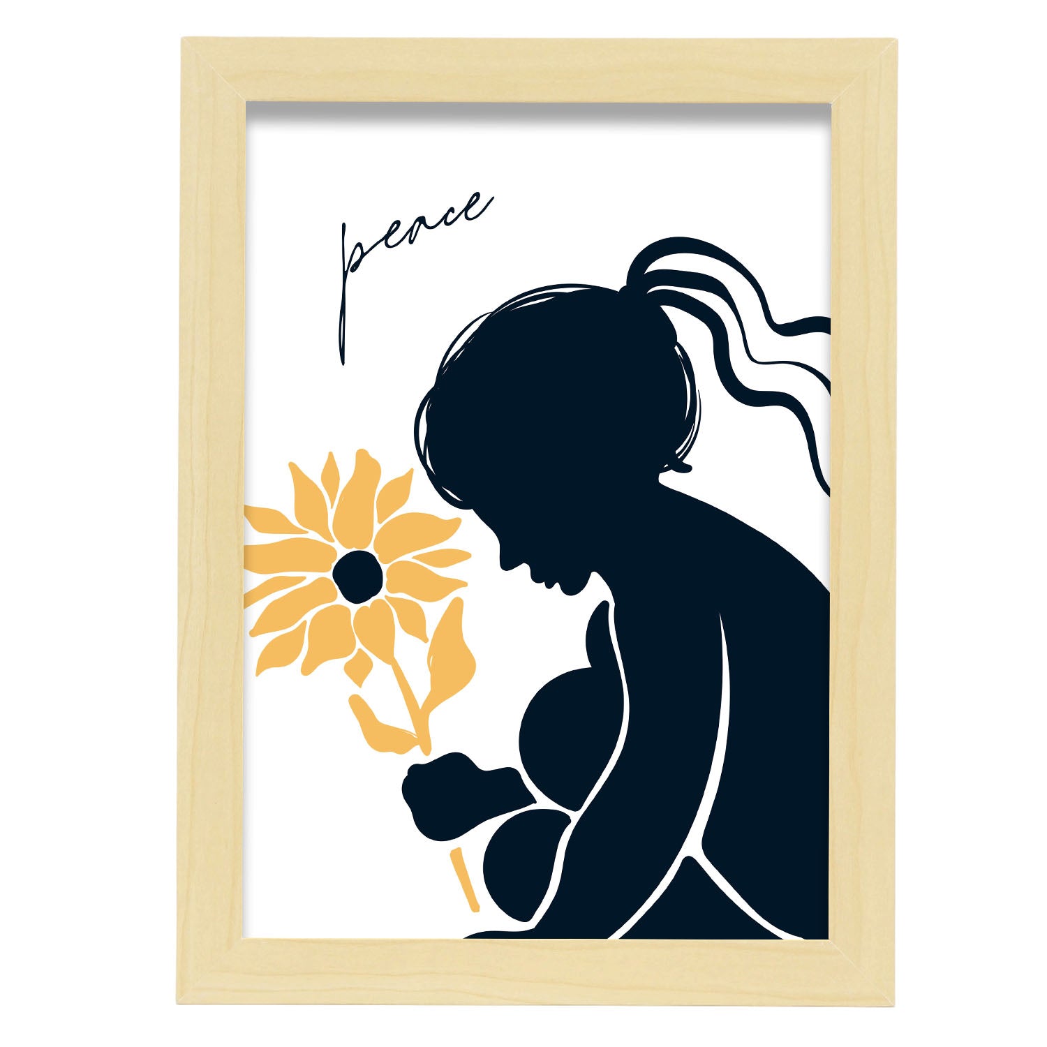 Peace for the childrens-Artwork-Nacnic-A4-Marco Madera clara-Nacnic Estudio SL