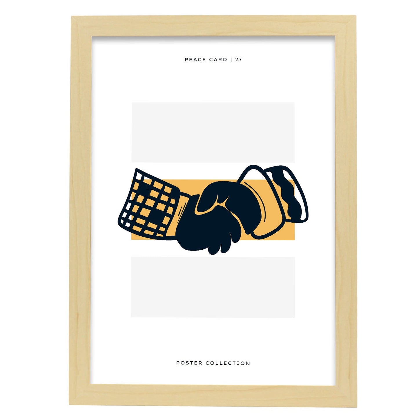 Peace hand shake-Artwork-Nacnic-A3-Marco Madera clara-Nacnic Estudio SL