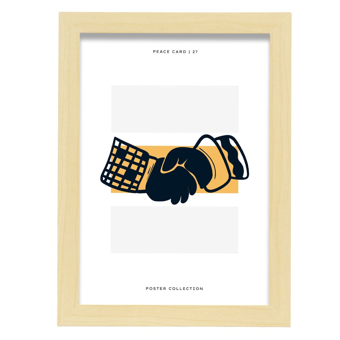 Peace hand shake-Artwork-Nacnic-A4-Marco Madera clara-Nacnic Estudio SL