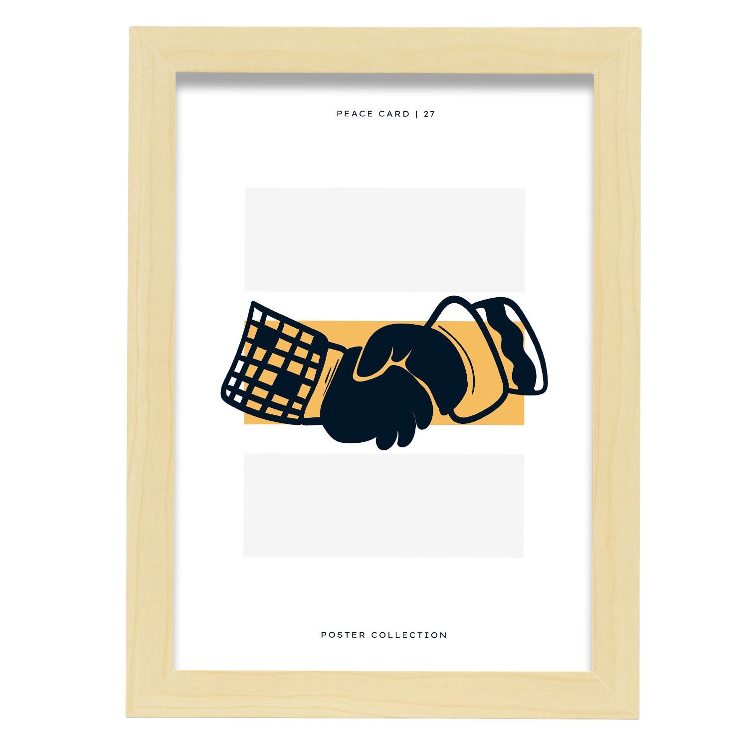 Peace hand shake-Artwork-Nacnic-A4-Marco Madera clara-Nacnic Estudio SL