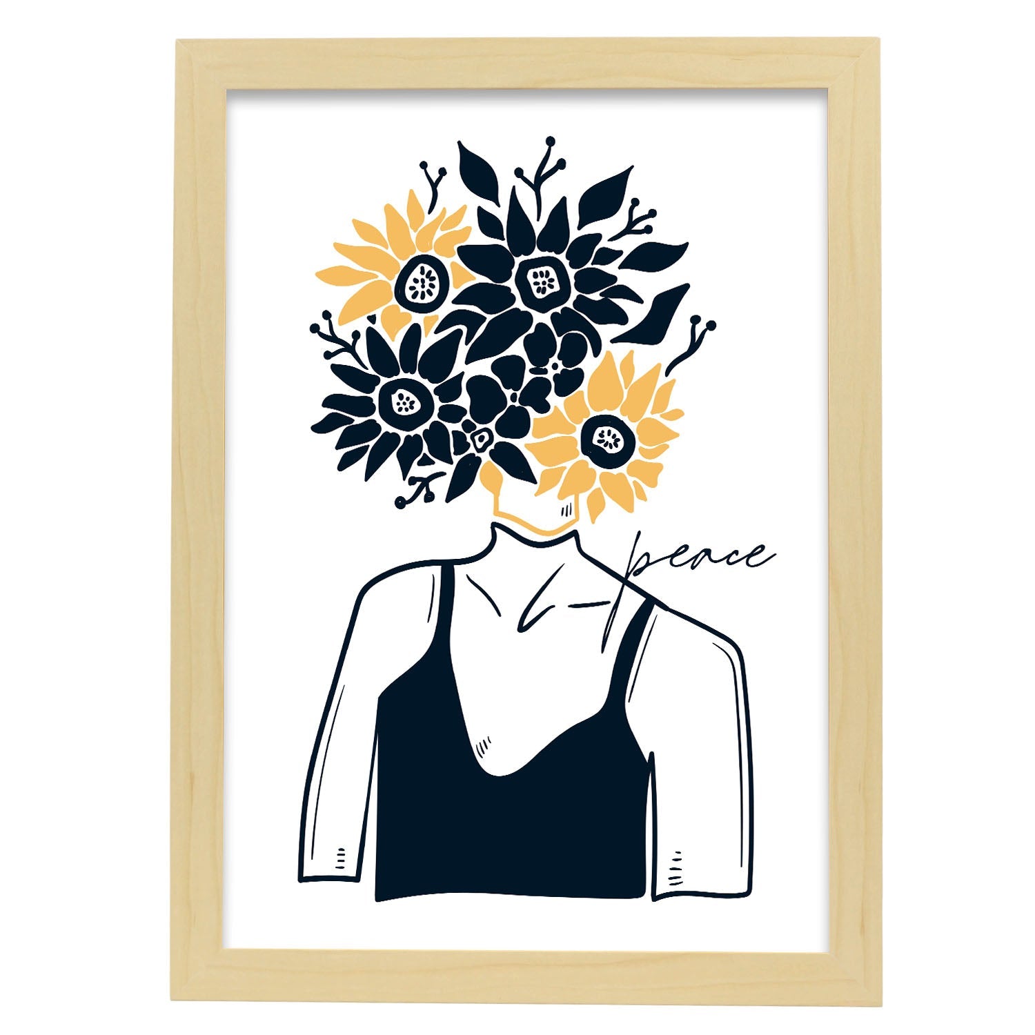 Peace in your Head-Artwork-Nacnic-A3-Marco Madera clara-Nacnic Estudio SL