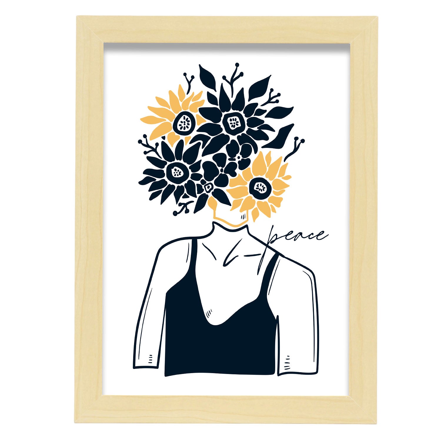 Peace in your Head-Artwork-Nacnic-A4-Marco Madera clara-Nacnic Estudio SL