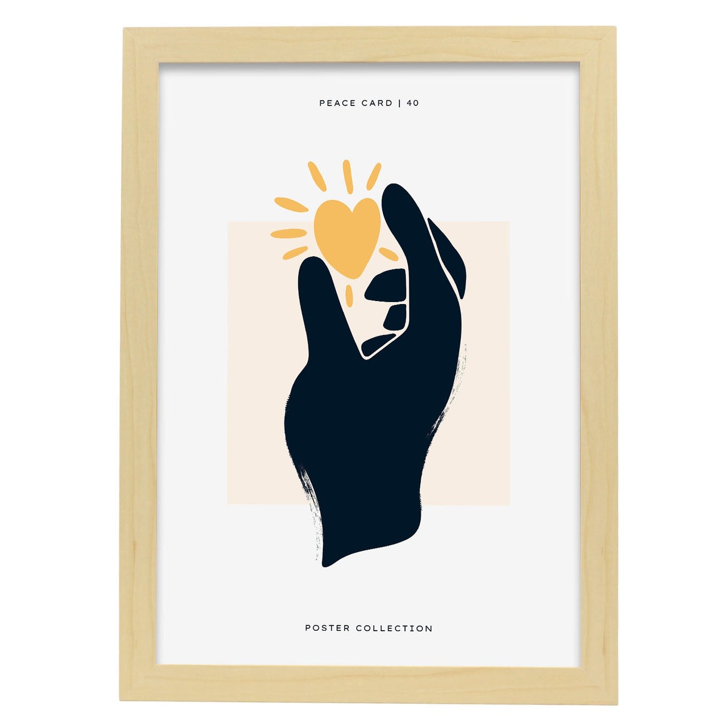Peace is love-Artwork-Nacnic-A3-Marco Madera clara-Nacnic Estudio SL