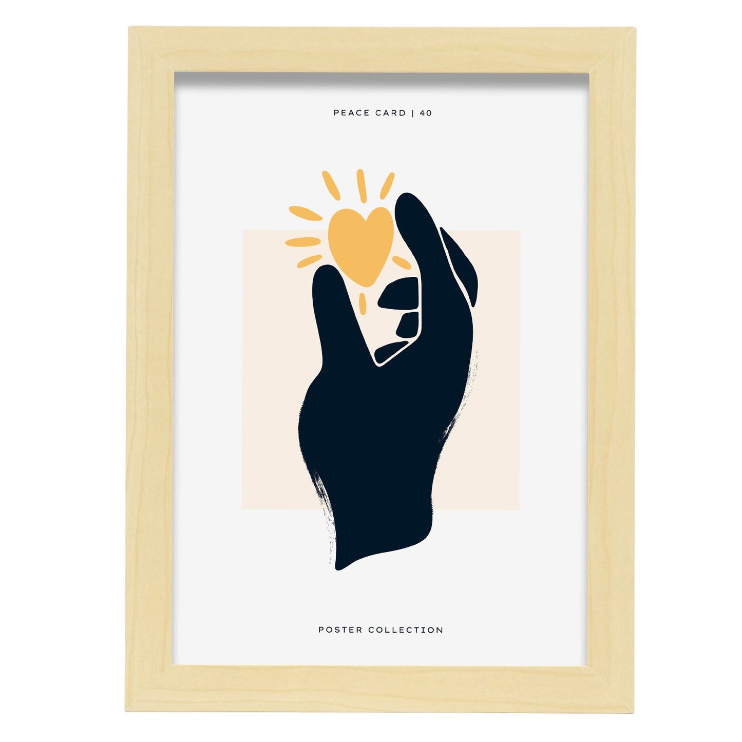 Peace is love-Artwork-Nacnic-A4-Marco Madera clara-Nacnic Estudio SL