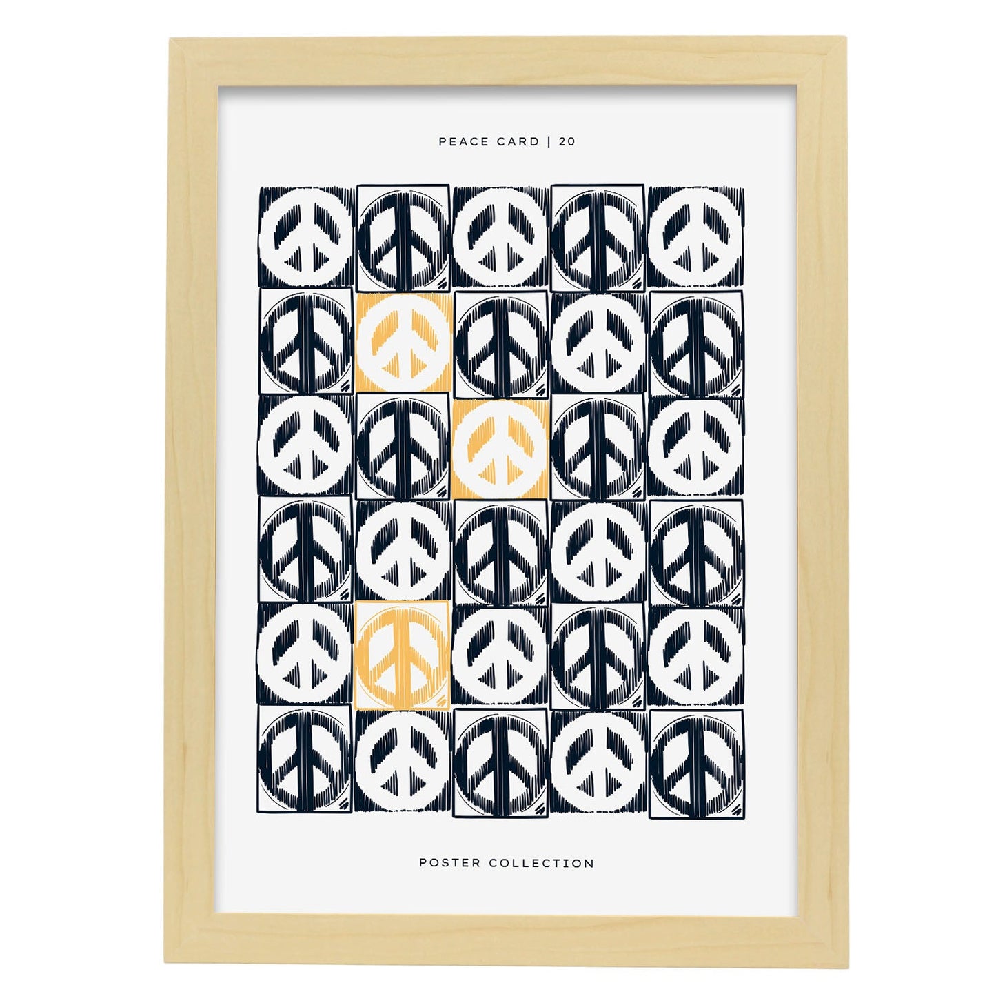 Peace on diffferent forms-Artwork-Nacnic-A3-Marco Madera clara-Nacnic Estudio SL