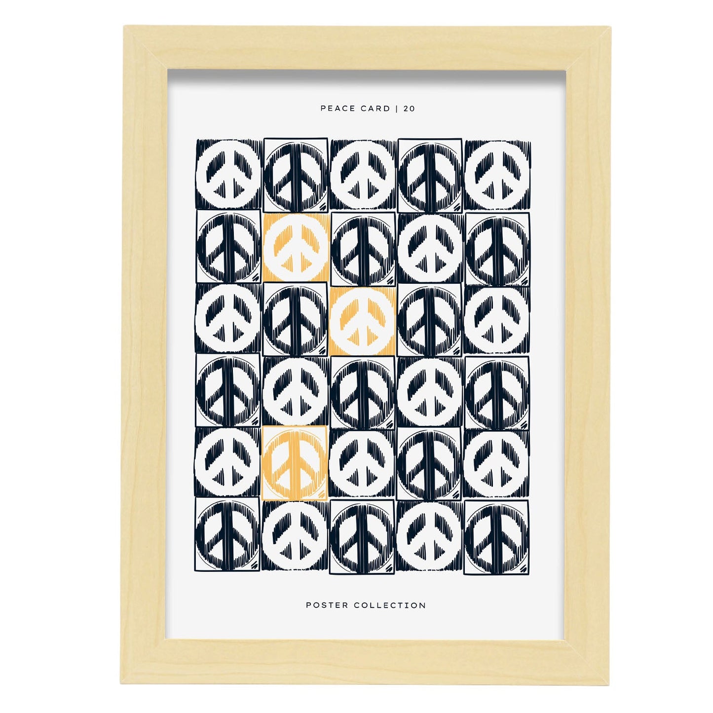 Peace on diffferent forms-Artwork-Nacnic-A4-Marco Madera clara-Nacnic Estudio SL