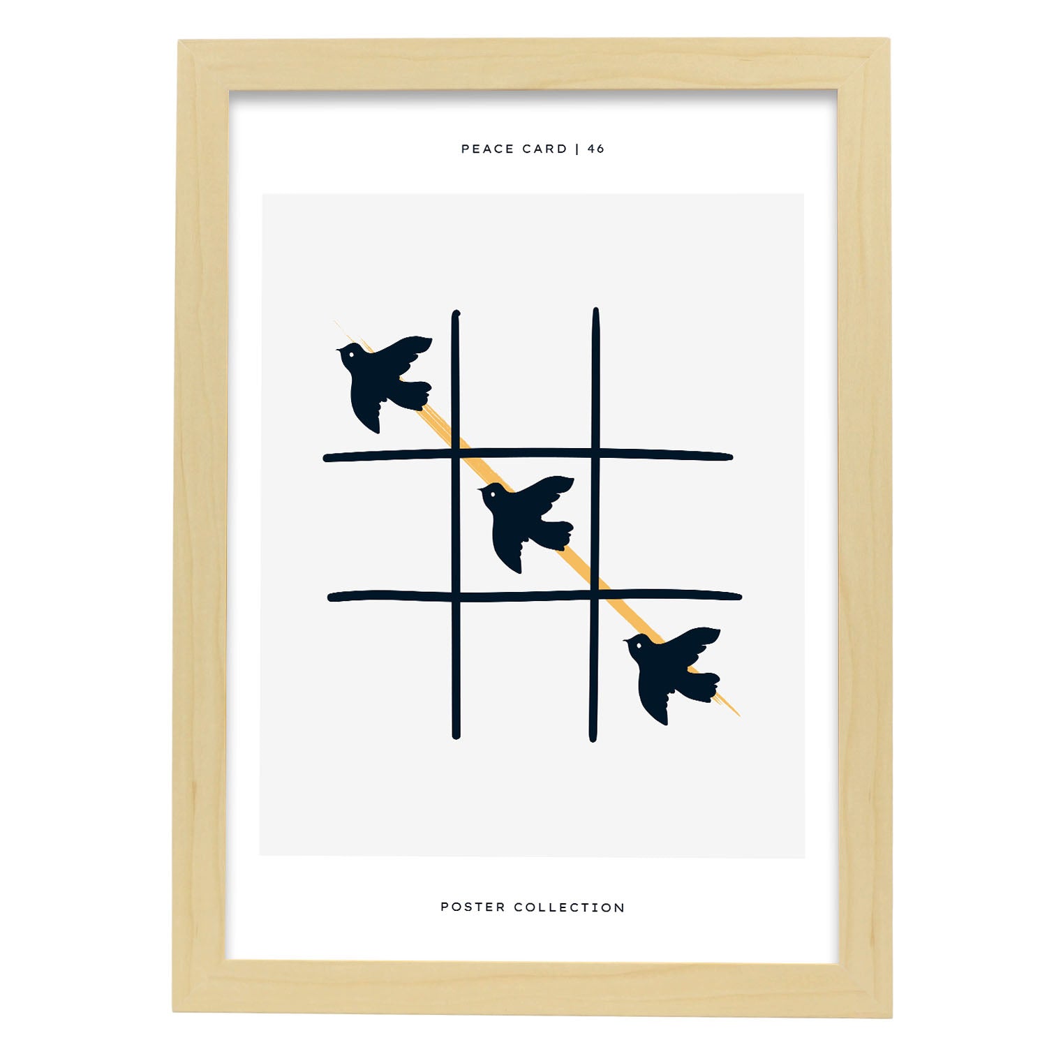 Peace tac toe-Artwork-Nacnic-A3-Marco Madera clara-Nacnic Estudio SL