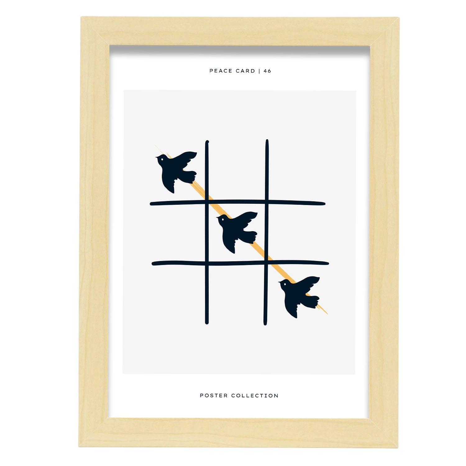 Peace tac toe-Artwork-Nacnic-A4-Marco Madera clara-Nacnic Estudio SL