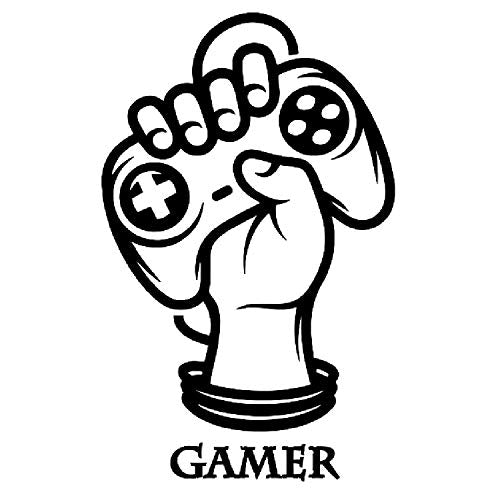 Pegatina de pared ESTILO NÓRDICO. Vinilo decorativo de GAMER. Lámina adhesiva GEOMÉTRICA con detalles MANDO DE CONSOLA Y GAMING. Decoración minimalista para Hogar, Oficina, Tienda.-Nacnic-Nacnic Estudio SL