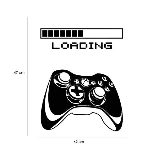 Pegatina de pared ESTILO NÓRDICO. Vinilo decorativo de LOADING XBOX. Lámina adhesiva GEOMÉTRICA con detalles GAMING. Decoración minimalista para Hogar, Oficina, Tienda.-Nacnic-Nacnic Estudio SL