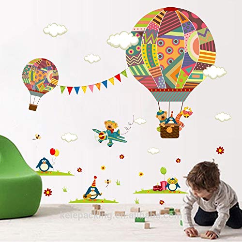 Pegatina de pared wall decor Globos aerostaticos infantiles. Vinilo decorativo. Pegatina decorativa Decoración Habitacion infantil, guardería salas de estudois, ludotecas...-Nacnic-Nacnic Estudio SL