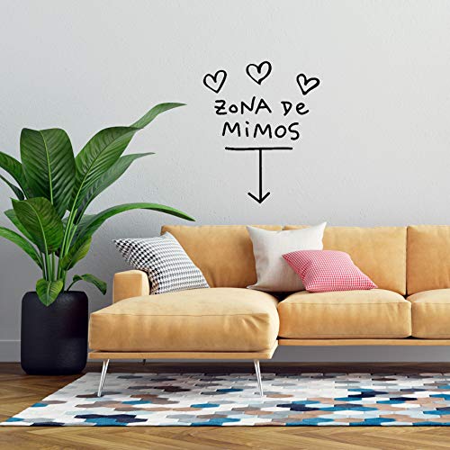 Pegatina de pared wall decor ZONA DE MIMOS. Vinilo decorativo es español. Pegatina decorativa Decoración Salón Hogar Oficina Tiendas Habitacion. Frases y mensajes positivos para pared.-Nacnic-Nacnic Estudio SL