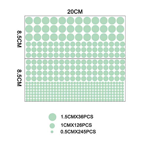 Pegatinas de pared BRILLAN EN LA OSCURIDAD circulos. Vinilo decorativo 407 piezas. Pegatinas circulares FLUORESCENTES. Circulos luminosos Decoración Habitación, niño, niña, infantil y bebe.-Nacnic-Nacnic Estudio SL